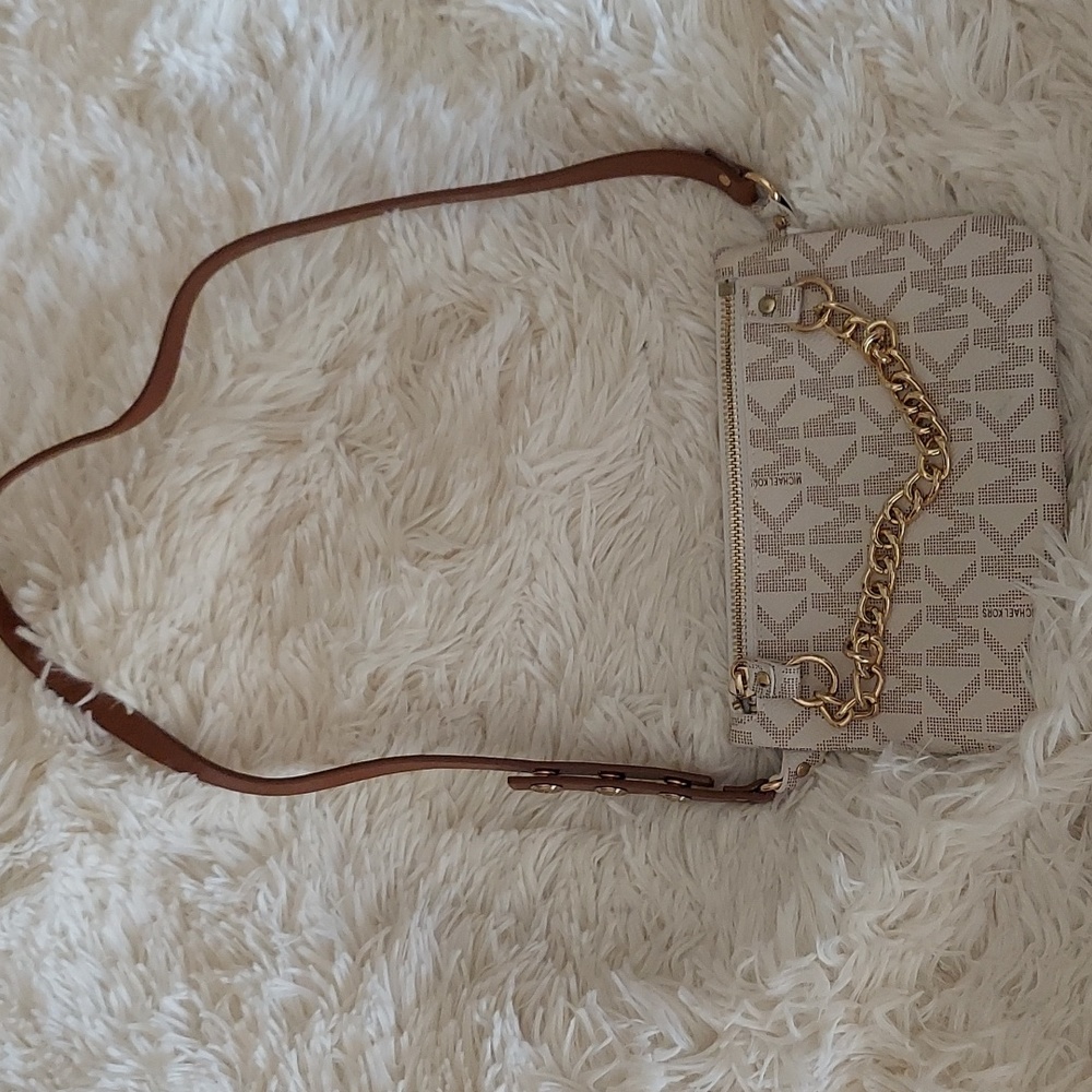 Off-white and brown Michael Kors belt bag / fanny pack